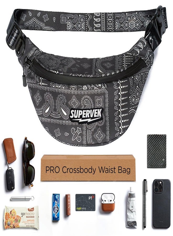 SUPERVEK Waist Bag for Men Women - Cross Body Shoulder Bags for Man Woman - Small Side Bag with Waterproof Zipper - Travel Hiking Hip Fanny Pack - Stylish Mini Chest Belt Bag Pouch - Bandana - Image 1